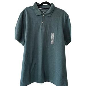 Club Room Pique Polo Stretch Green Cotton Blend New With Tags ($39.50) Men XL